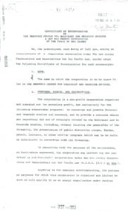 First page of the articles of incorporation.