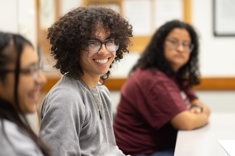 Students happy in a classroom