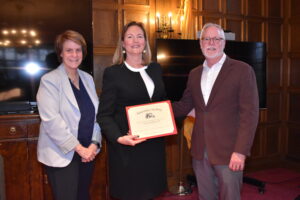 President Cindy Jebb, Professor Kathleen Ray, Provost Michael Middleton