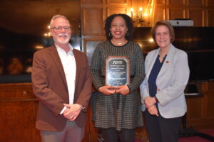 Provost Michael Middleton, Professor Sharon Leathers, President Cindy Jebb