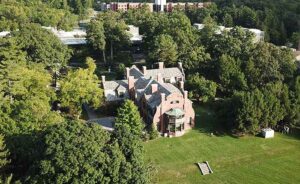 Birch Mansion on Ramapo College's campus, photo taken from above